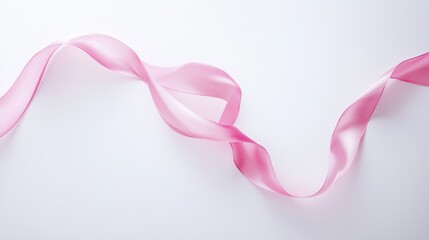 Poster - A clean and elegant presentation of a single pink ribbon symbol on white 