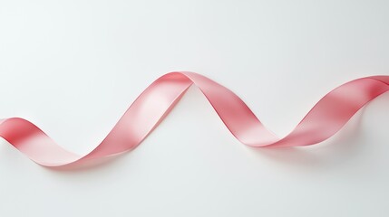 Poster - A clean and elegant presentation of a single pink ribbon symbol on white 