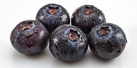 Poster - A cluster of ripe blueberries, dewy and fresh, with a focus on their rich texture. 