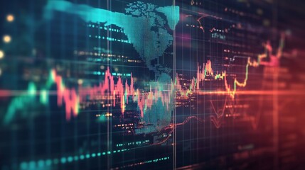 Poster - analyzing tariff rate data on digital financial charts global markets financial report interactive e