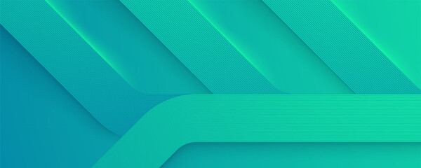 Leinwandbilder - Green tosca abstract background wavy texture design vector