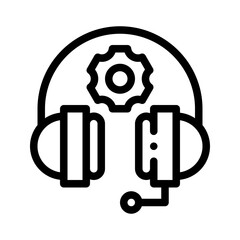 Canvas Print - headset line icon