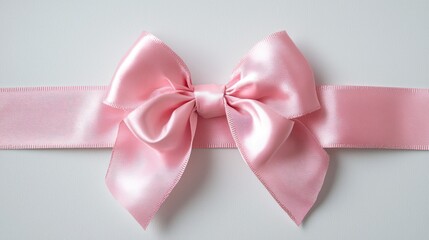 Poster - A festive pink ribbon bow attached to a gift box, ready for celebration. 