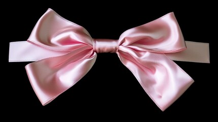 Poster - A festive pink ribbon bow attached to a gift box, ready for celebration. 