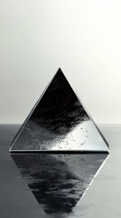Poster - A Metallic Pyramid Reflects On Dark Surface
