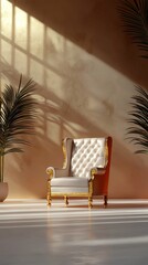 Poster - Elegant vintage chair in bright room interior design inspiration minimalist aesthetic