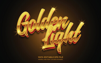 Poster - golden light 3d editable text style effect