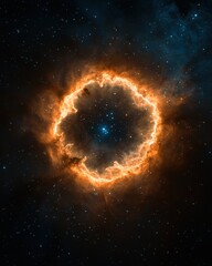 Poster - Cosmic explosion of nebulae outer space astronomical image celestial environment wide-angle view galactic formation