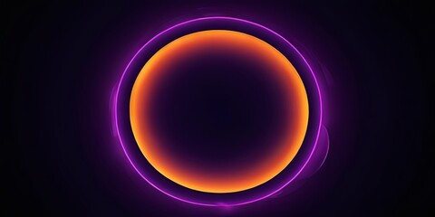 Poster - A purple and orange circle is on a black background