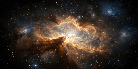 Poster - Celestial explosion of nebula outer space astrophotography cosmic environment wide angle stellar formation