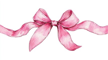 Poster - A hand-drawn pink ribbon illustration on a plain white background 