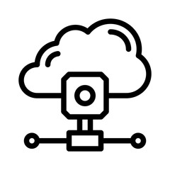 Sticker - cloud line icon