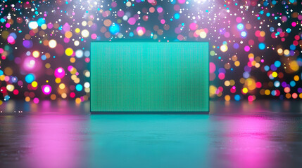 Poster - Colorful light display creates a vibrant atmosphere for a festive gathering in an entertainment venue