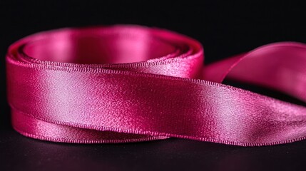Poster - a hot pink satin ribbon with rich texture and bold lighting 