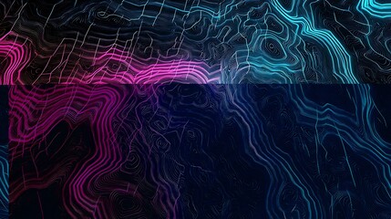 Aufkleber - The colored topographical lines create an abstract design of the ground