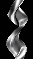 Canvas Print - Silver Fabric Swirling Abstract Design