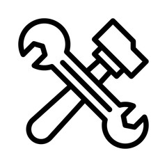 Poster - hammer line icon