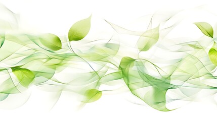 Poster - Green Leaves and Lines Create A Beautiful Abstract Design