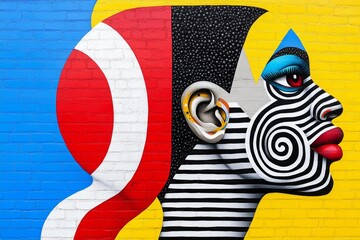 Poster - Abstract Portrait of a Black Man with Pan African Colors in Vibrant Graphic Shapes