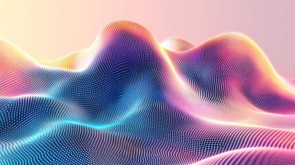 Aufkleber - Digital rendering showcasing colorful waves constructed from many small dots