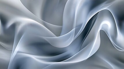 Poster - Abstract flowing silky fabric creates elegant movement in shades of gray