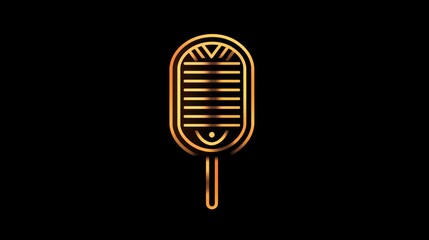 Poster - A modern podcast logo with clean lines and a microphone symbol, ideal for branding. 