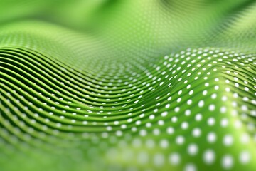Poster - Abstract technology flow background Futuristic green dots background with a dynamic wave 3d rendering