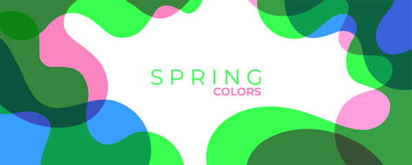 Aufkleber - Springtime colors. Spring theme abstract background with bright colored flowing waves for Spring season creative graphic design. Vector illustration.