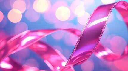 Poster - A pink ribbon symbol with a glossy finish, ideal for awareness campaigns 