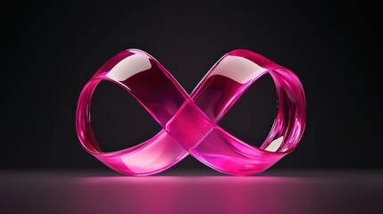 Poster - A pink ribbon symbol with a glossy finish, ideal for awareness campaigns 