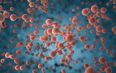 Poster - Molecular Network: A captivating and detailed macro shot of a complex molecular structure, showcasing interconnected atoms in a visually stunning display of scientific beauty. 