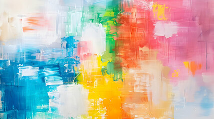 Poster - Vibrant Abstract Art with Colorful Brushstrokes and Soft Blending Effects