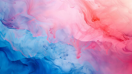 Poster - Abstract colorful fluid art blending pink and blue hues with soft textures