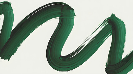Poster - artistic brushstrokes: a close-up shot captures a bold, dynamic green brushstroke on a clean backdro