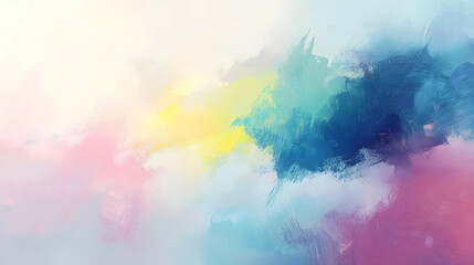 Poster - Abstract colorful painting with soft brush strokes blending pastel hues
