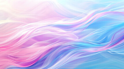 Poster - Abstract waves of pink and blue flowing gracefully, creating a serene background