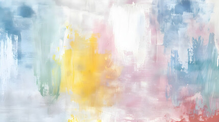 Poster - Abstract colorful painting with soft brush strokes and blended colors in a serene background