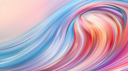 Poster - Abstract swirling patterns in pastel colors creating a serene background effect