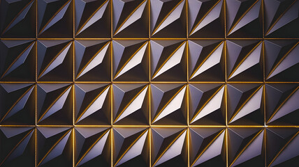 Poster - geometric symmetry: a captivating pattern of repeating geometric shapes with triangular facets creat