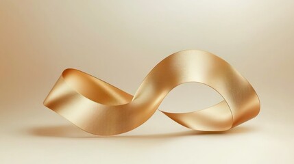 Poster - A single golden ribbon vector with smooth curves, creating an elegant look. 