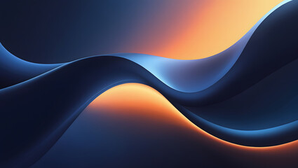 Poster - abstract curves: a fluid and dynamic abstract composition of flowing curves in a gradient of deep bl