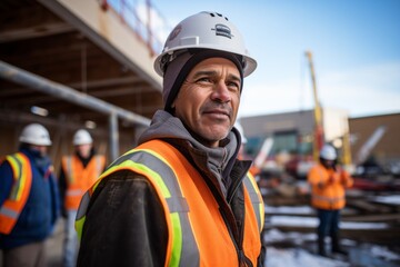 Wall Mural - Portrait of a male construction manager on site