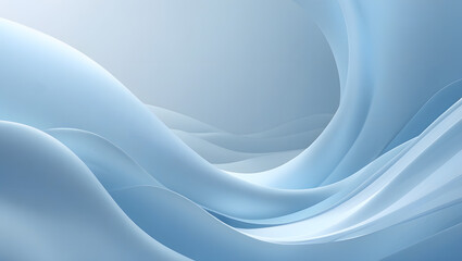 Poster - Elegant Fluid Abstract: A captivating display of flowing, ethereal forms in shades of cool blue, creating a sense of movement and tranquility.