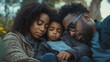 © hendri - Family embracing a moment of tranquility in a serene outdoor setting, surrounded by nature