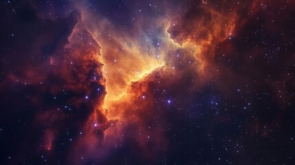 Wall Mural - majestic purple and blue nebula with bright stars and swirling cosmic clouds in deep space