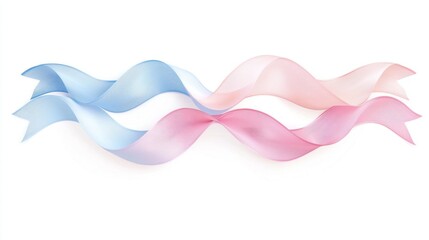 Poster - A wavy ribbon banner in pastel tones, ideal for use in invitations or posters 