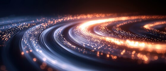 Aufkleber - A mesmerizing swirl of glowing particles in vibrant colors, creating a dynamic visual effect that suggests movement and energy.