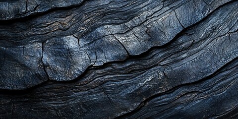 Poster - tree bark showcasing deep grooves and textured patterns. 