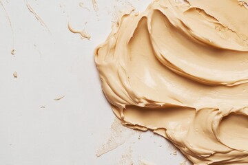 Poster - Creamy substance spread across a white surface in a kitchen setting during the day