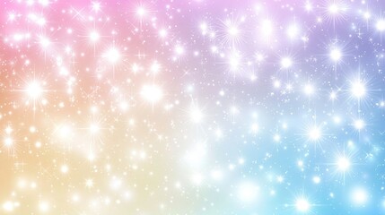 Poster - Soft Pastel Starry Background with Glittering Lights and Sparkles